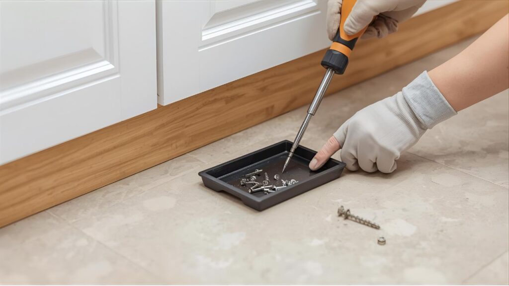 how to remove kitchen kickboards