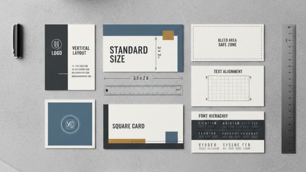 business card sizing