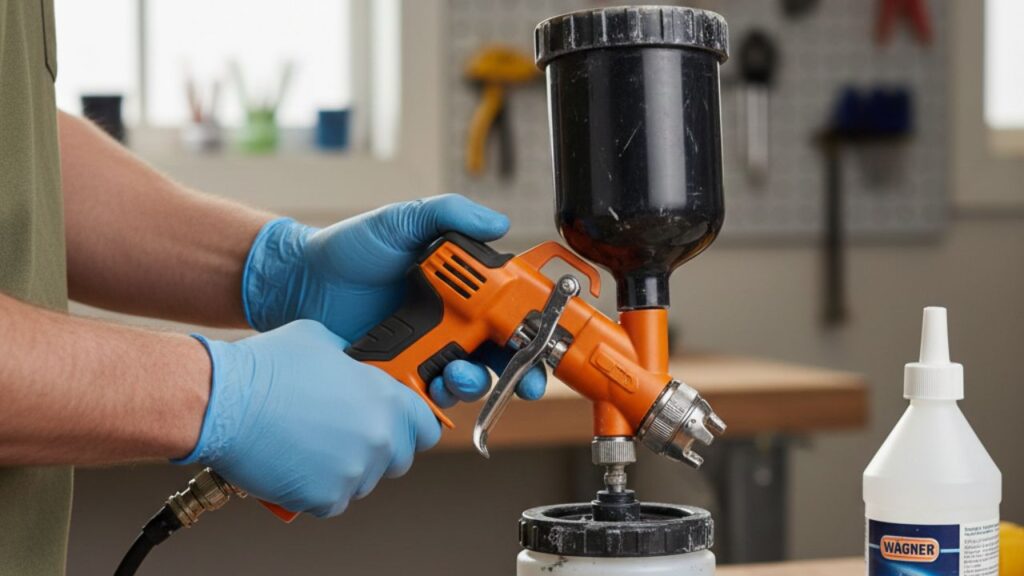 how to clean wagner spray gun