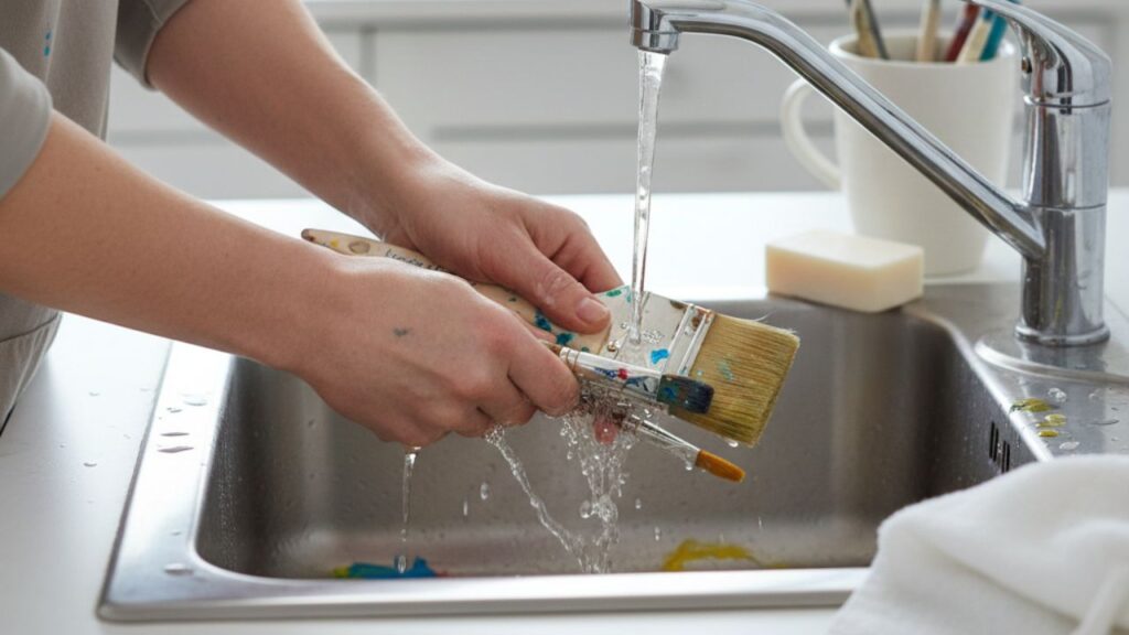 how to wash brushes