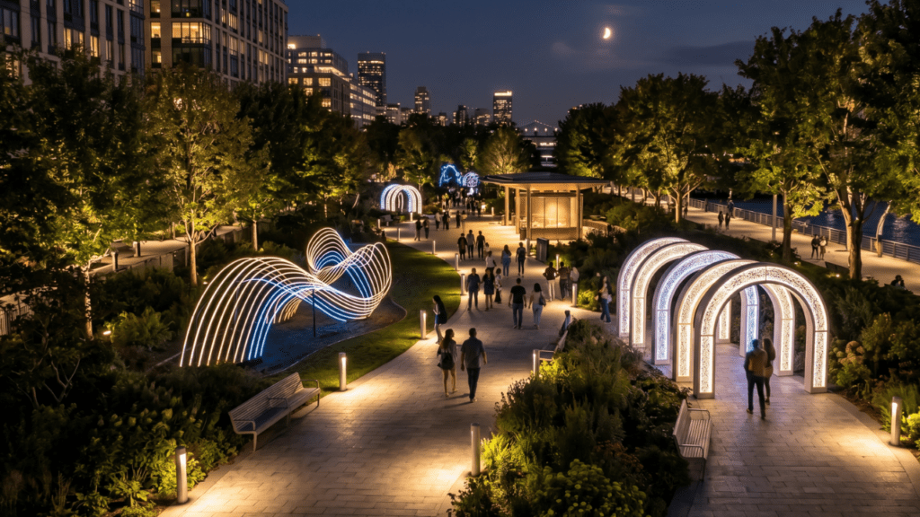 Light Installations Transforming Parks